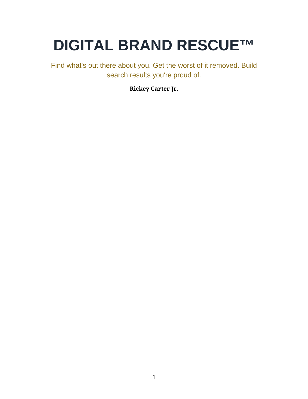 Digital Brand Rescue book cover